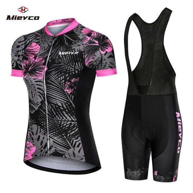 Mieyco New Cycling Jersey Short Sleeve Set ProTeam MTB Bicycle Suits Roupe Ciclismo Feminina Summer Breathable Quick Dry T Shirt