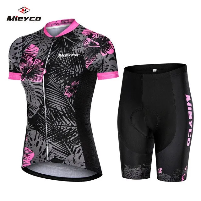 Mieyco New Cycling Jersey Short Sleeve Set ProTeam MTB Bicycle Suits Roupe Ciclismo Feminina Summer Breathable Quick Dry T Shirt