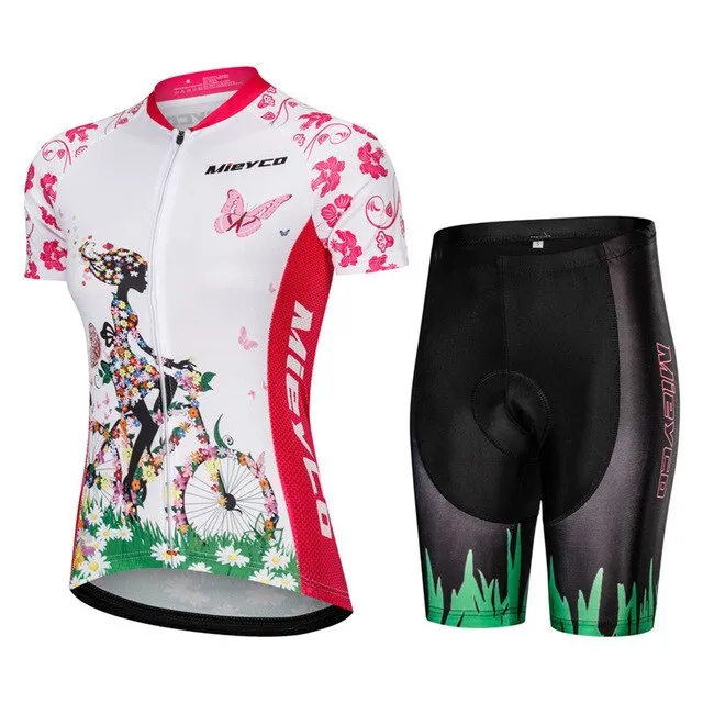 Mieyco New Cycling Jersey Short Sleeve Set ProTeam MTB Bicycle Suits Roupe Ciclismo Feminina Summer Breathable Quick Dry T Shirt