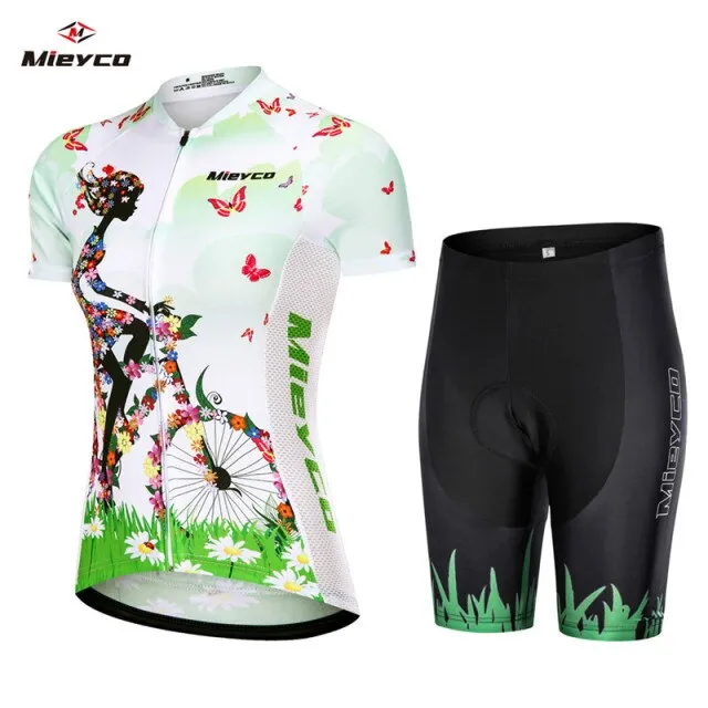 Mieyco New Cycling Jersey Short Sleeve Set ProTeam MTB Bicycle Suits Roupe Ciclismo Feminina Summer Breathable Quick Dry T Shirt