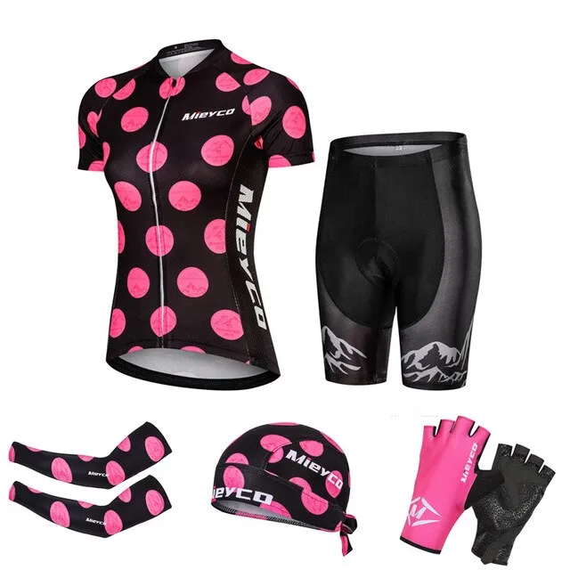 Mieyco New Cycling Jersey Short Sleeve Set ProTeam MTB Bicycle Suits Roupe Ciclismo Feminina Summer Breathable Quick Dry T Shirt