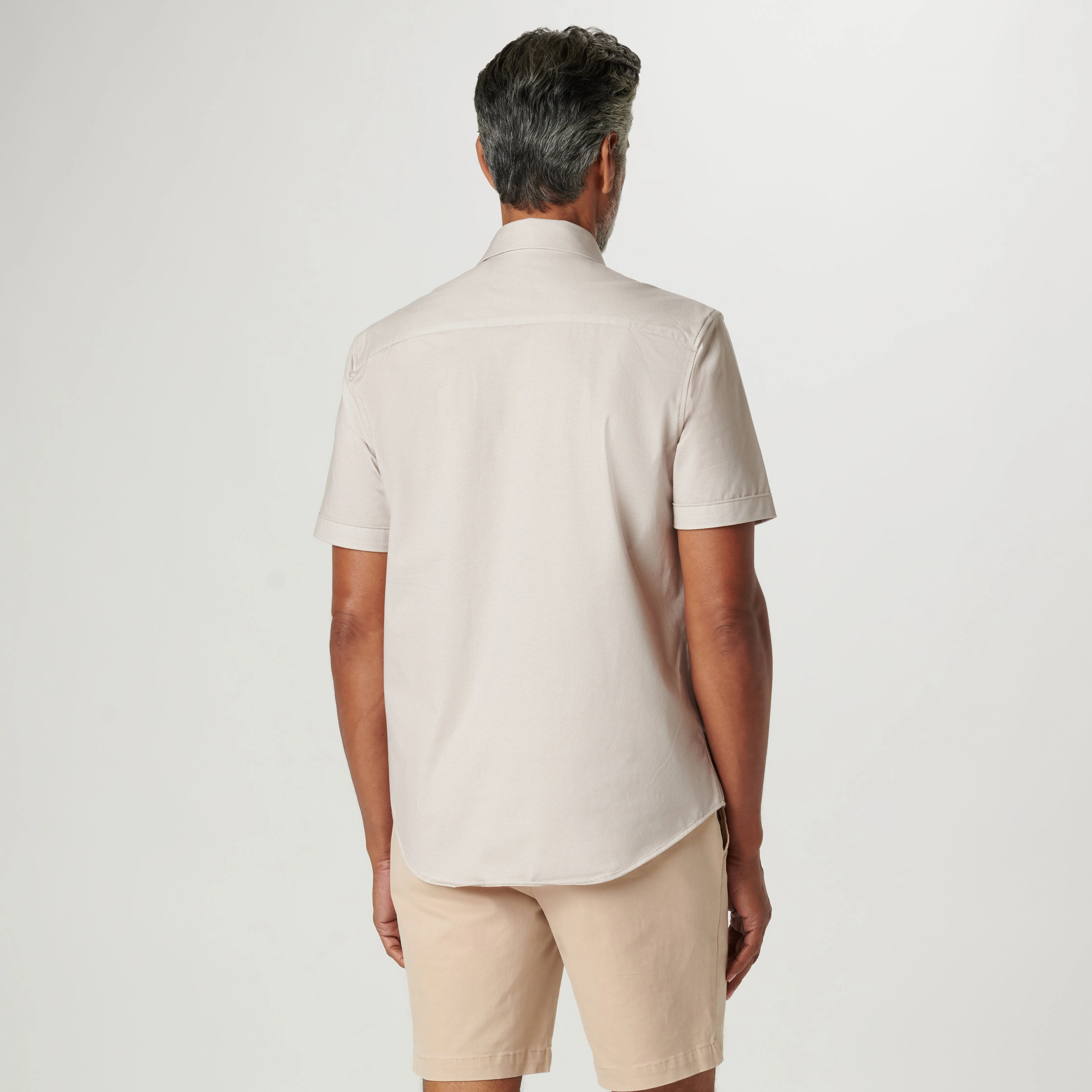 Miles Diagonal Pin Stripe OoohCotton Short Sleeve Shirt