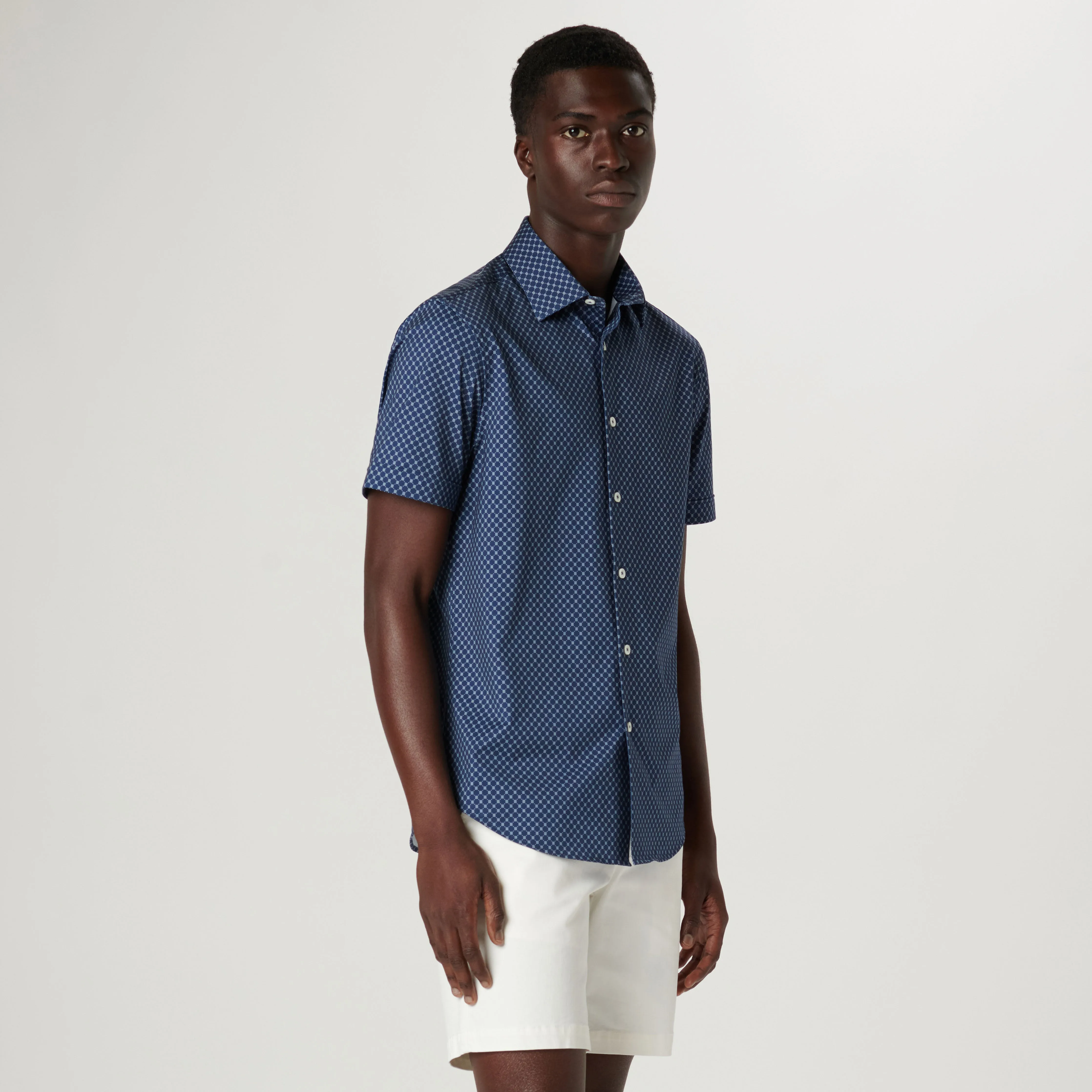 Miles Geometric OoohCotton Short Sleeve Shirt