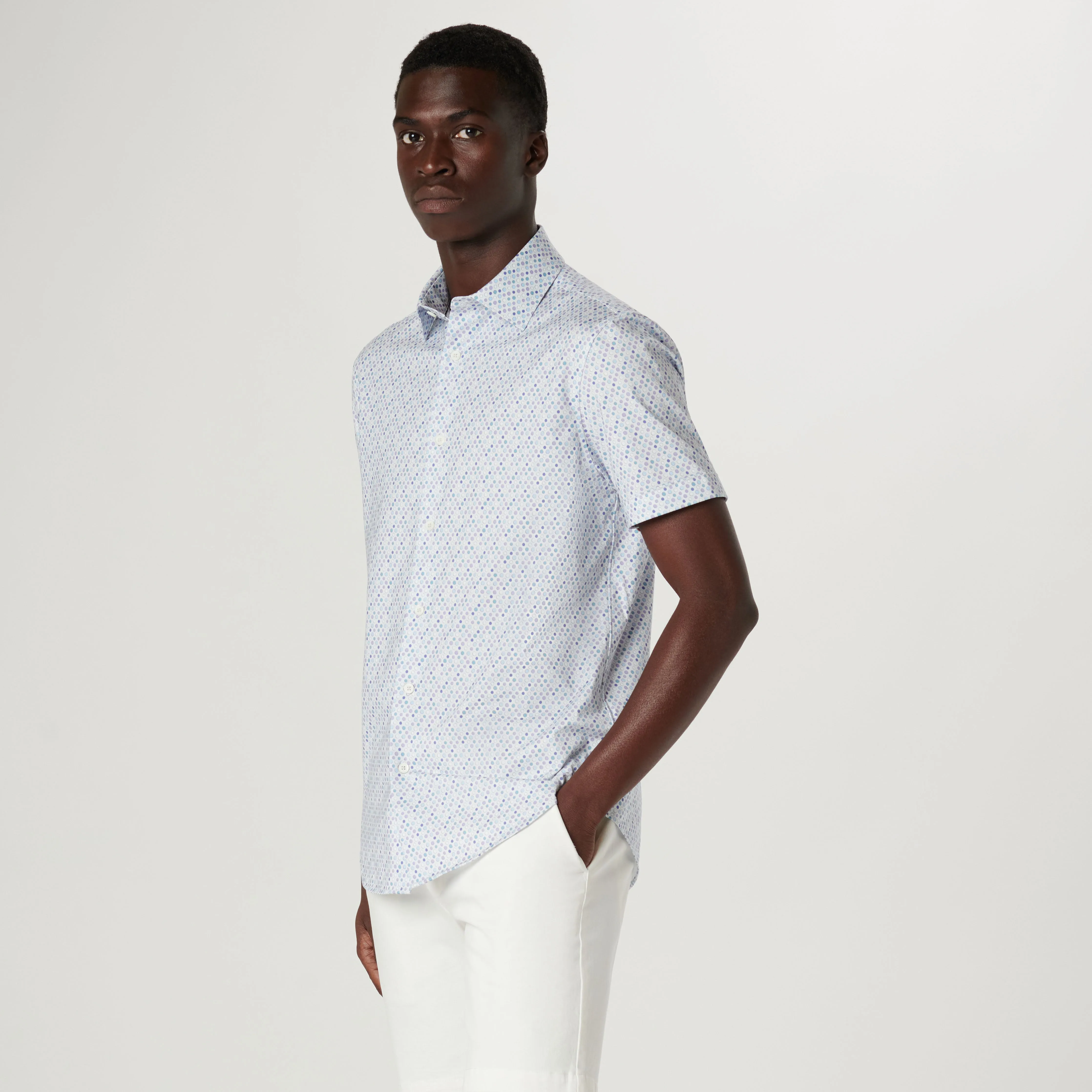 Miles Geometric OoohCotton Short Sleeve Shirt