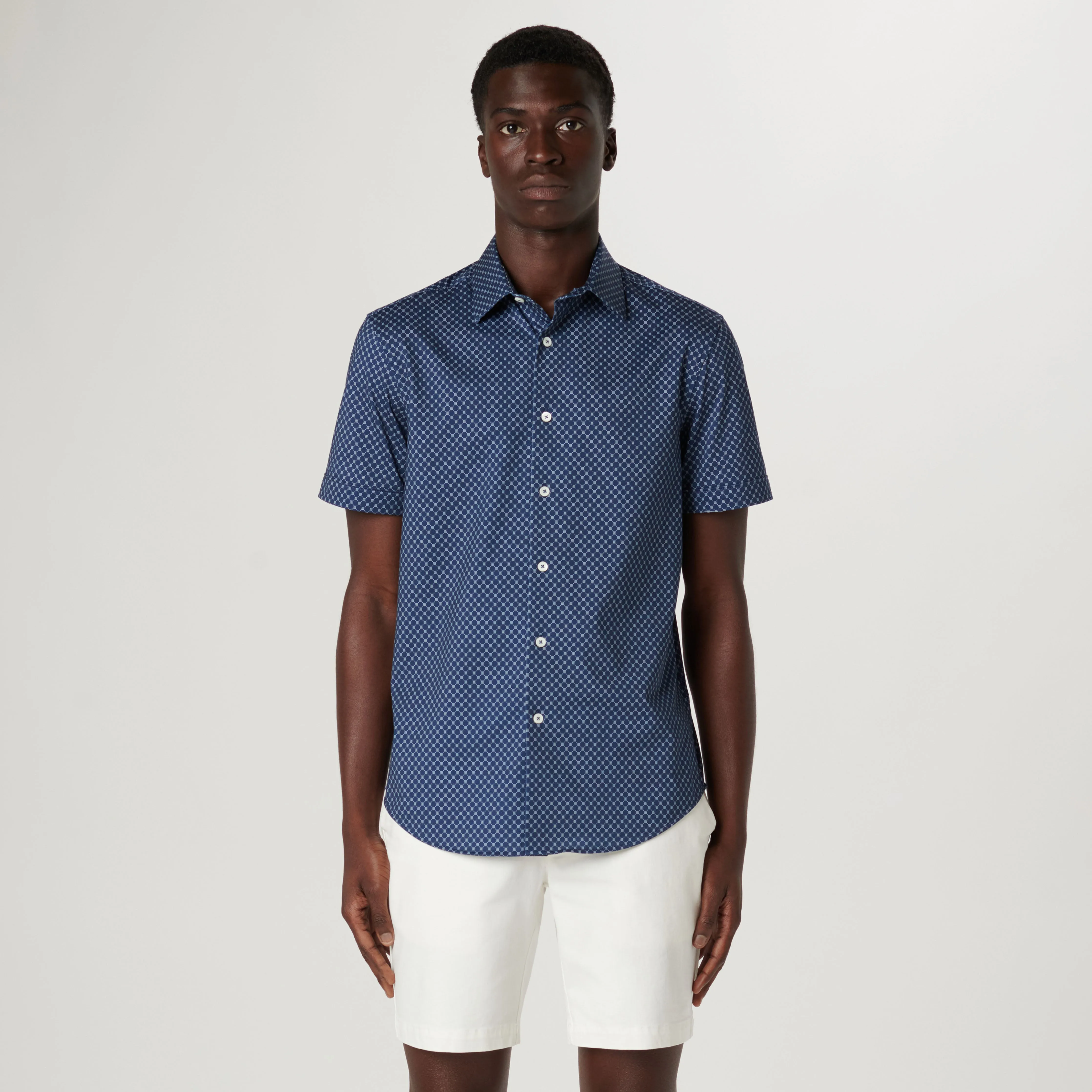 Miles Geometric OoohCotton Short Sleeve Shirt