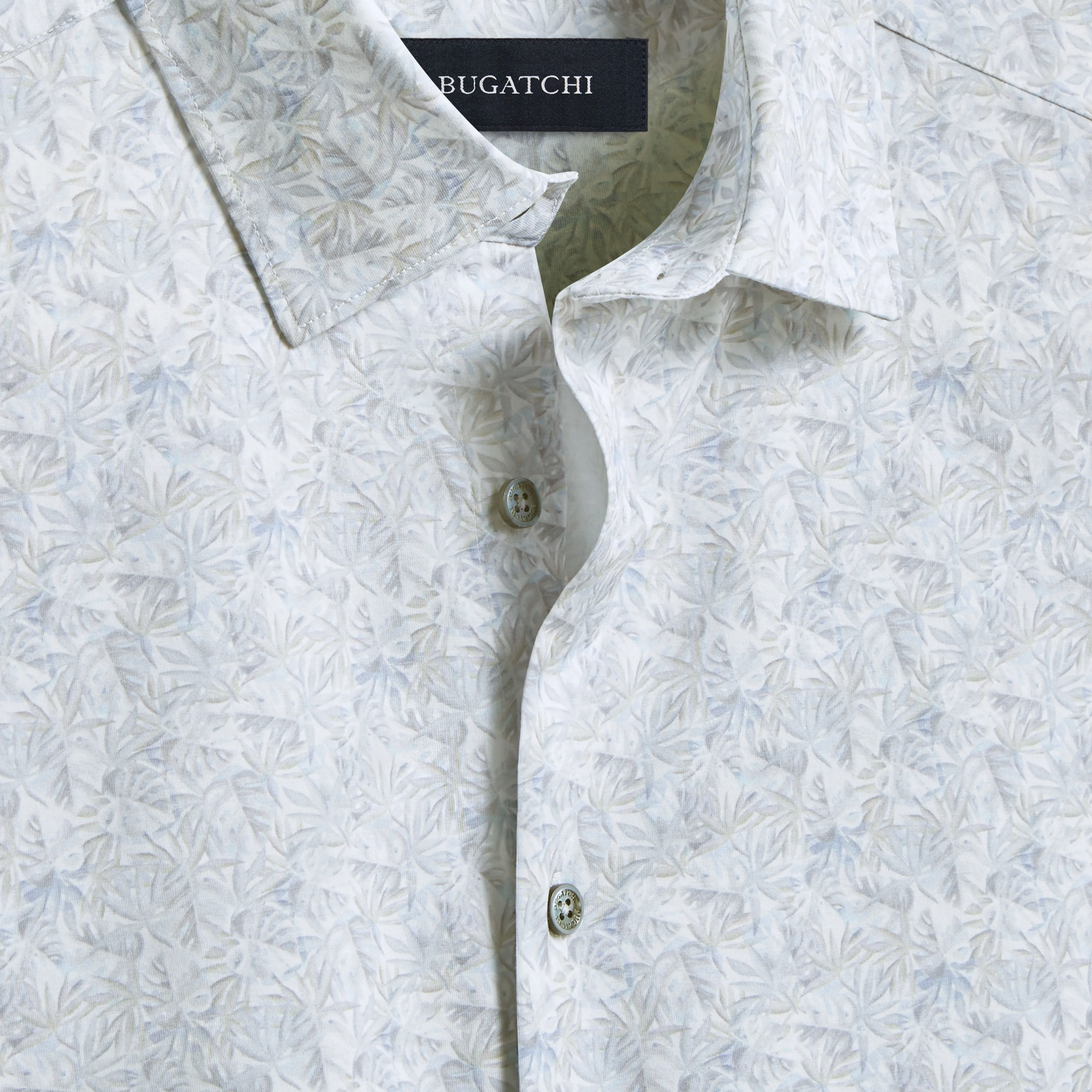Miles Leaf Print OoohCotton Short Sleeve Shirt