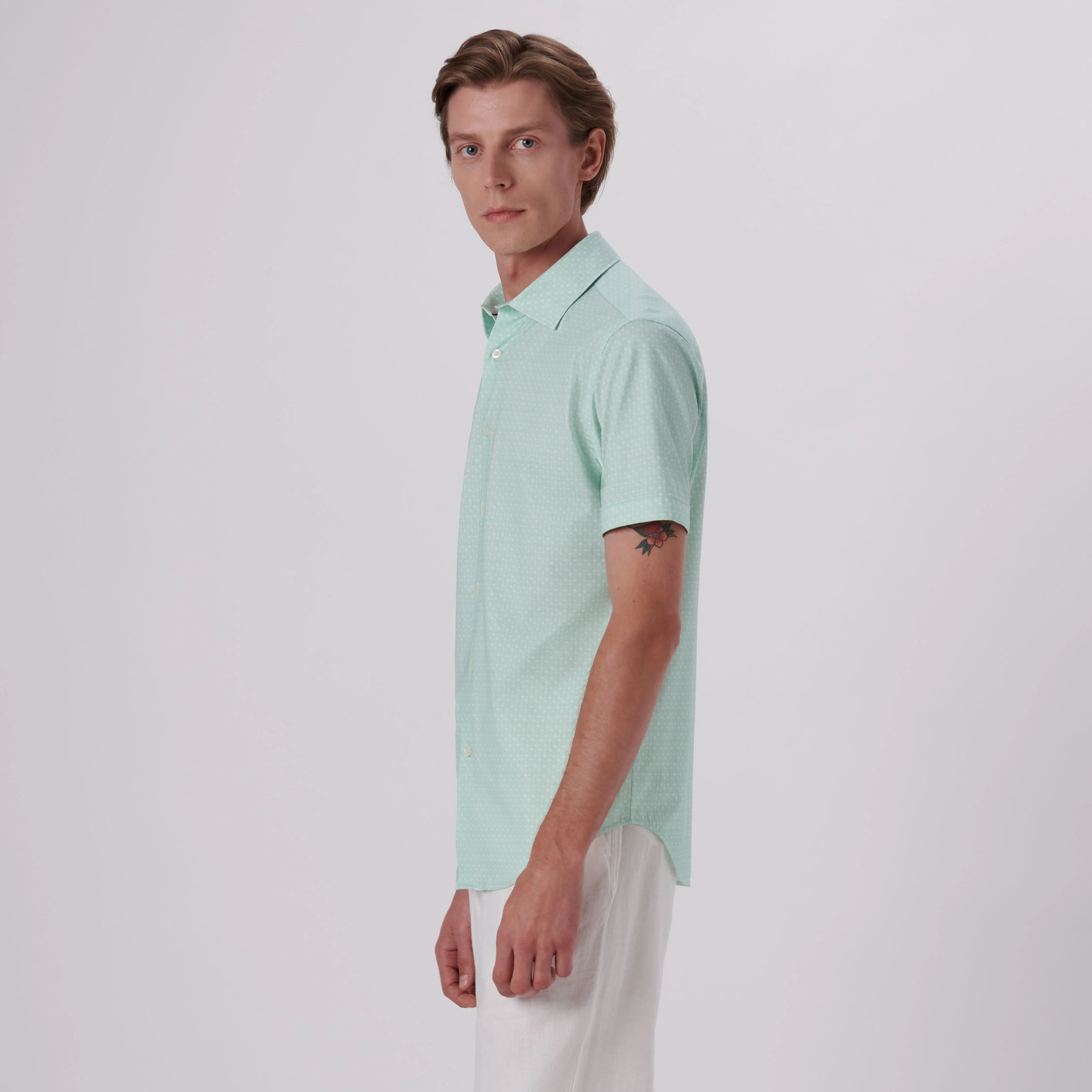 Miles Palm Tree Print OoohCotton Short Sleeve Shirt