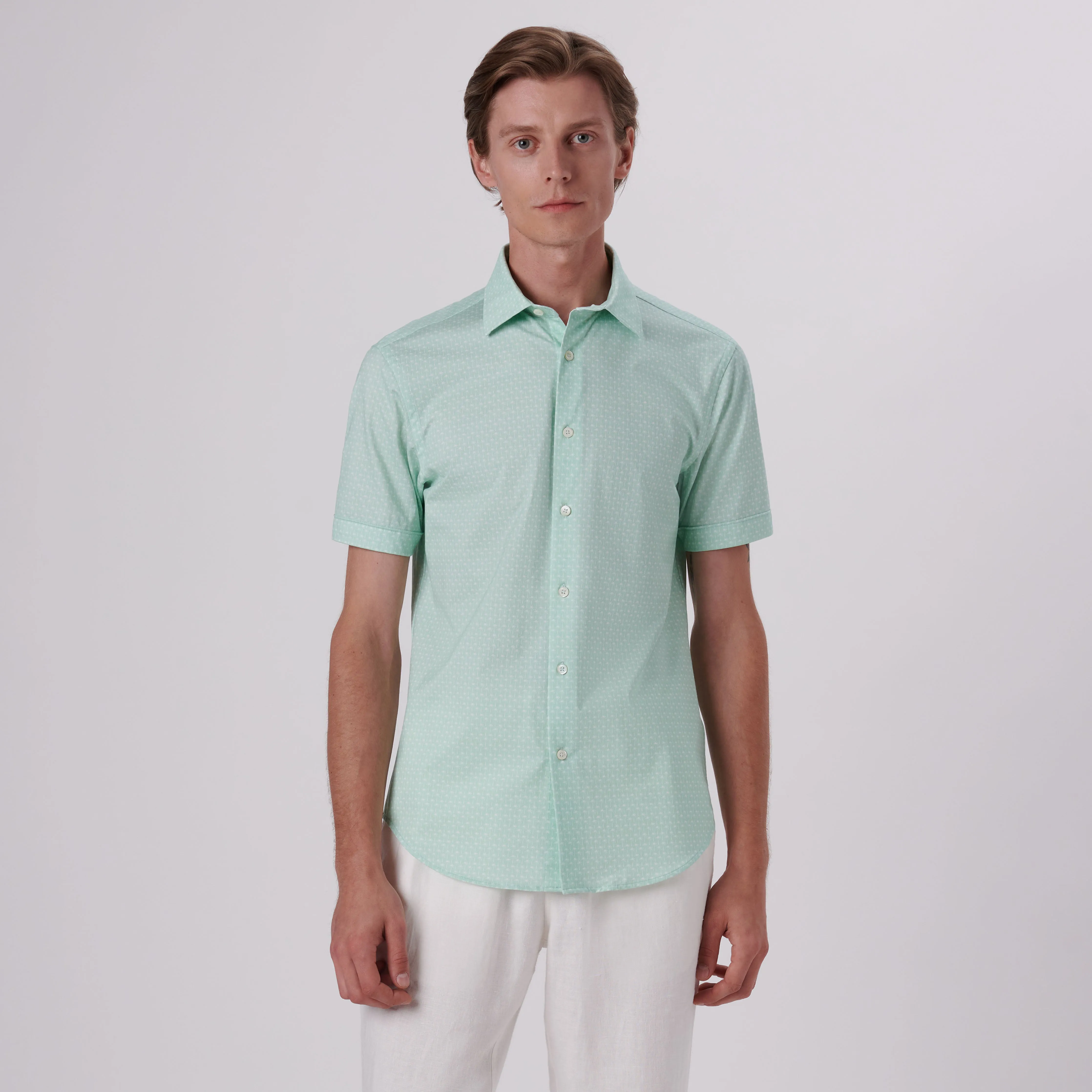 Miles Palm Tree Print OoohCotton Short Sleeve Shirt