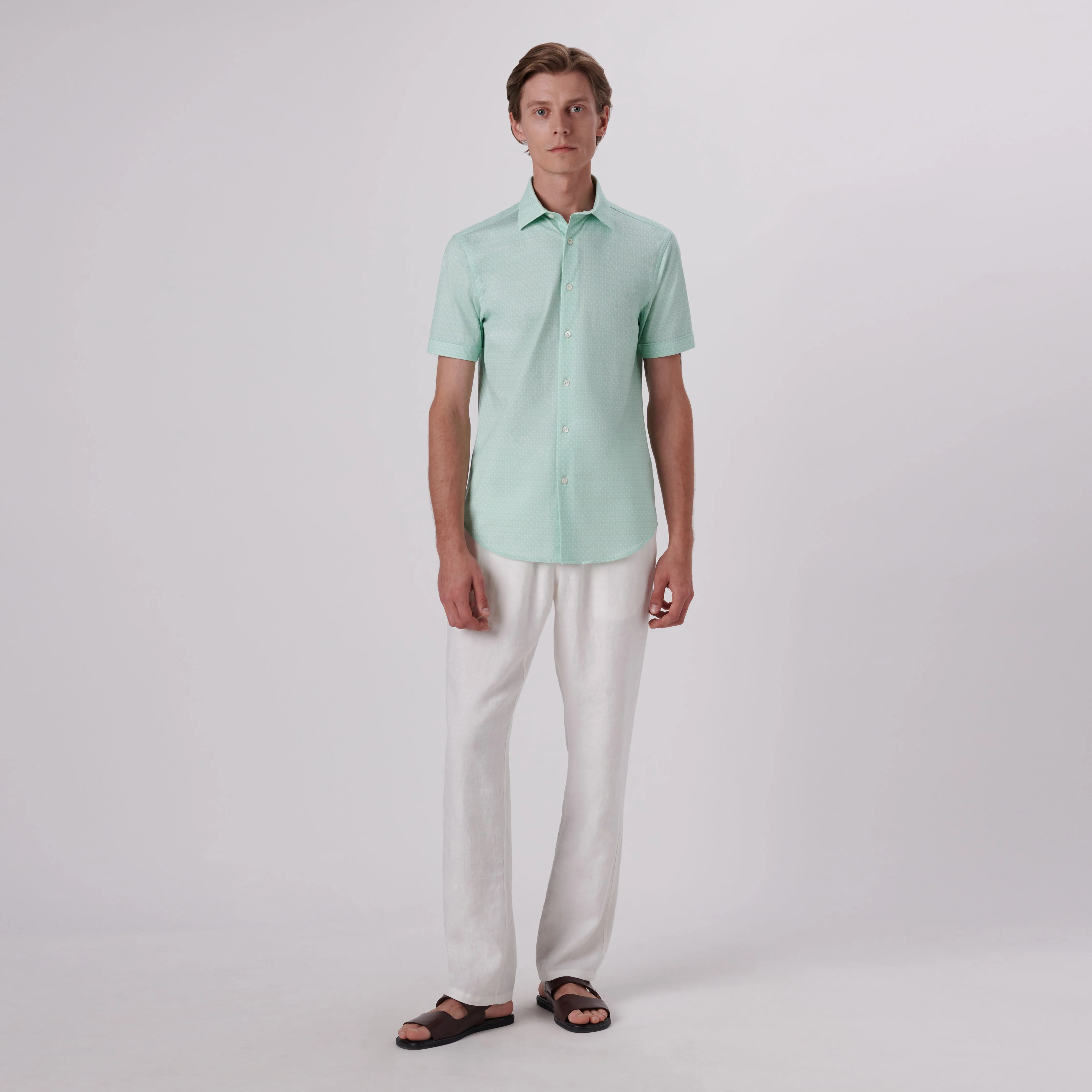 Miles Palm Tree Print OoohCotton Short Sleeve Shirt