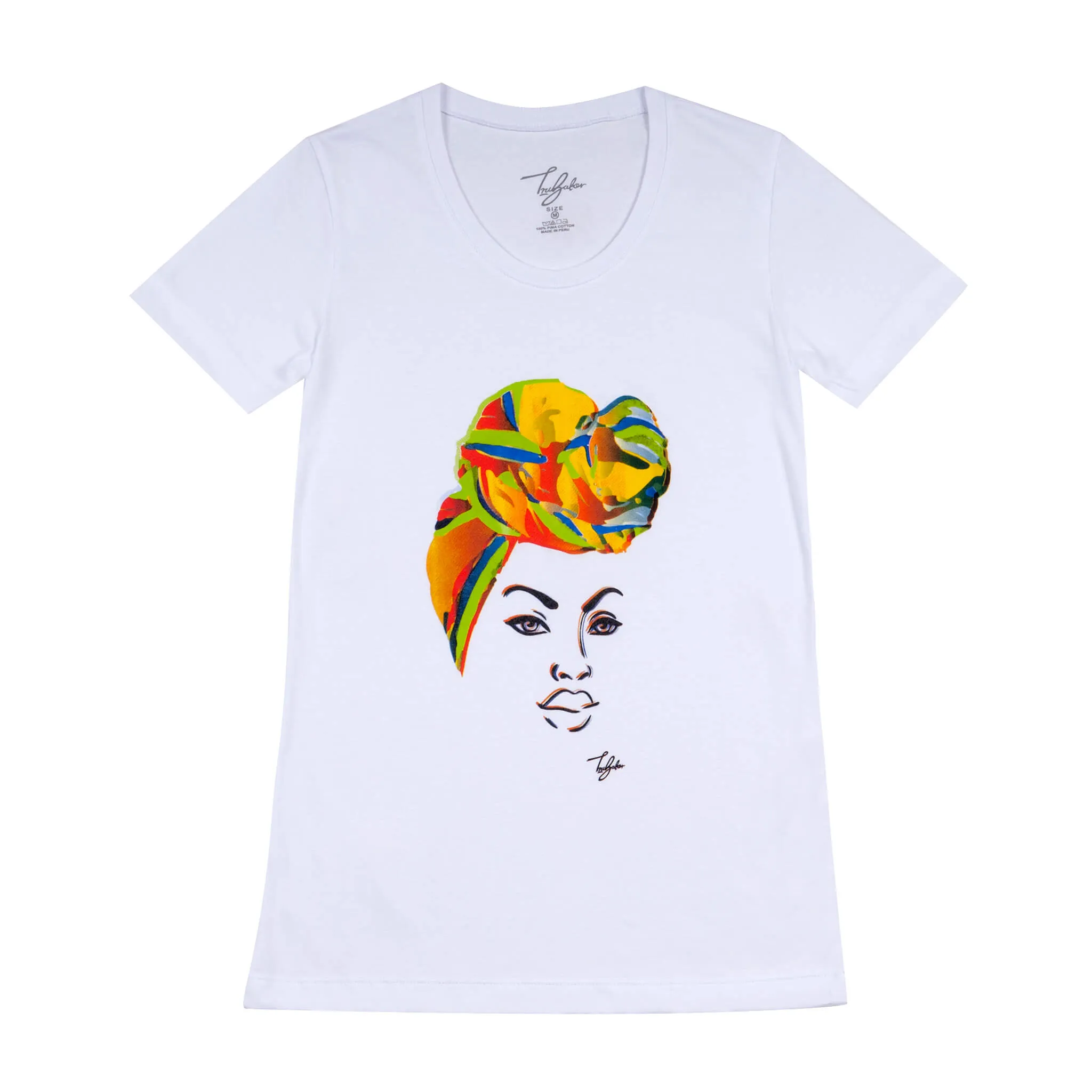 MISS AFRICA WITH BIRTHDAY HEAD WRAP (LADIES SHORT SLEEVE T-SHIRT)