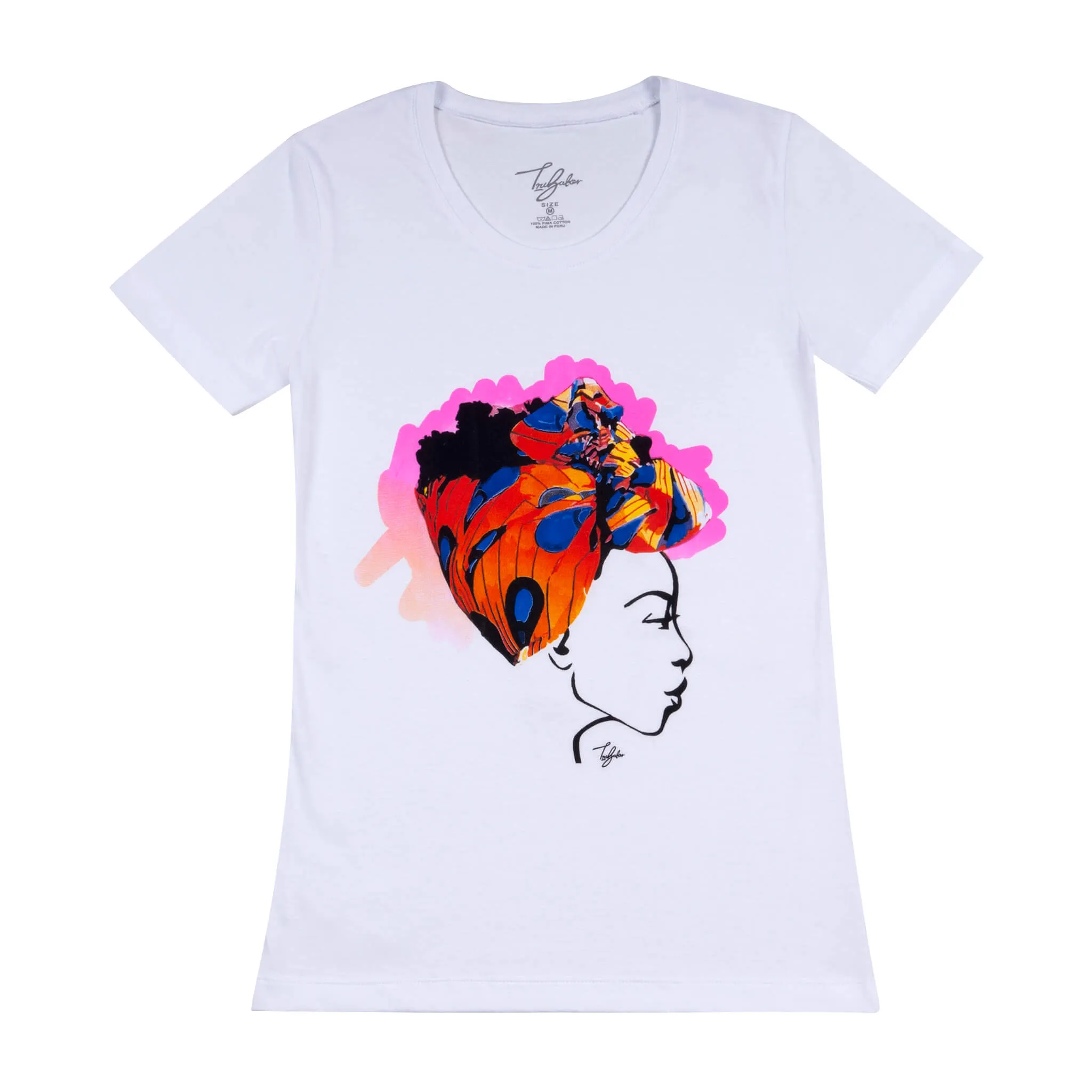 MISS AFRICA WITH COURTSHIP DANCE HEAD WRAP (LADIES SHORT SLEEVE T-SHIRT)