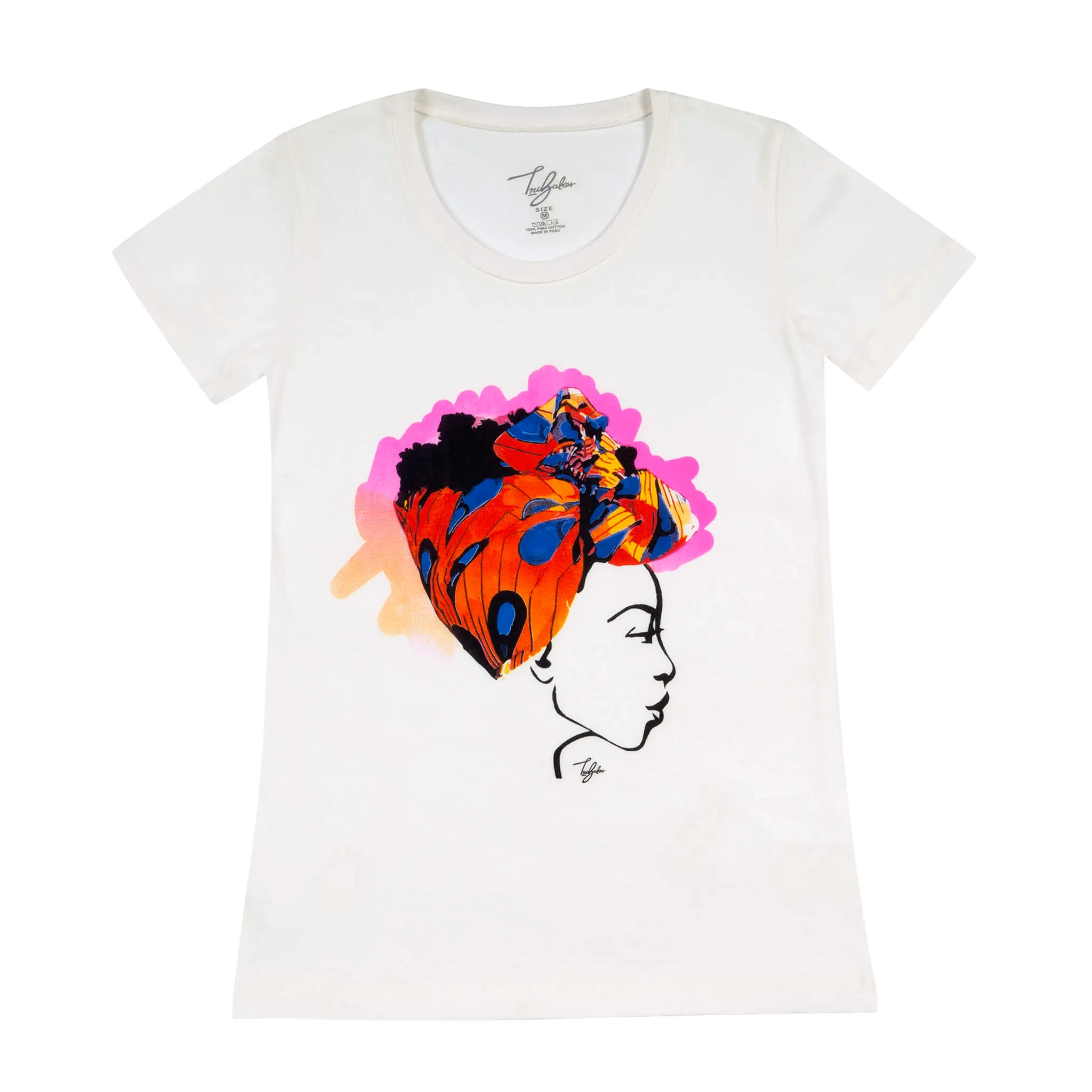 MISS AFRICA WITH COURTSHIP DANCE HEAD WRAP (LADIES SHORT SLEEVE T-SHIRT)