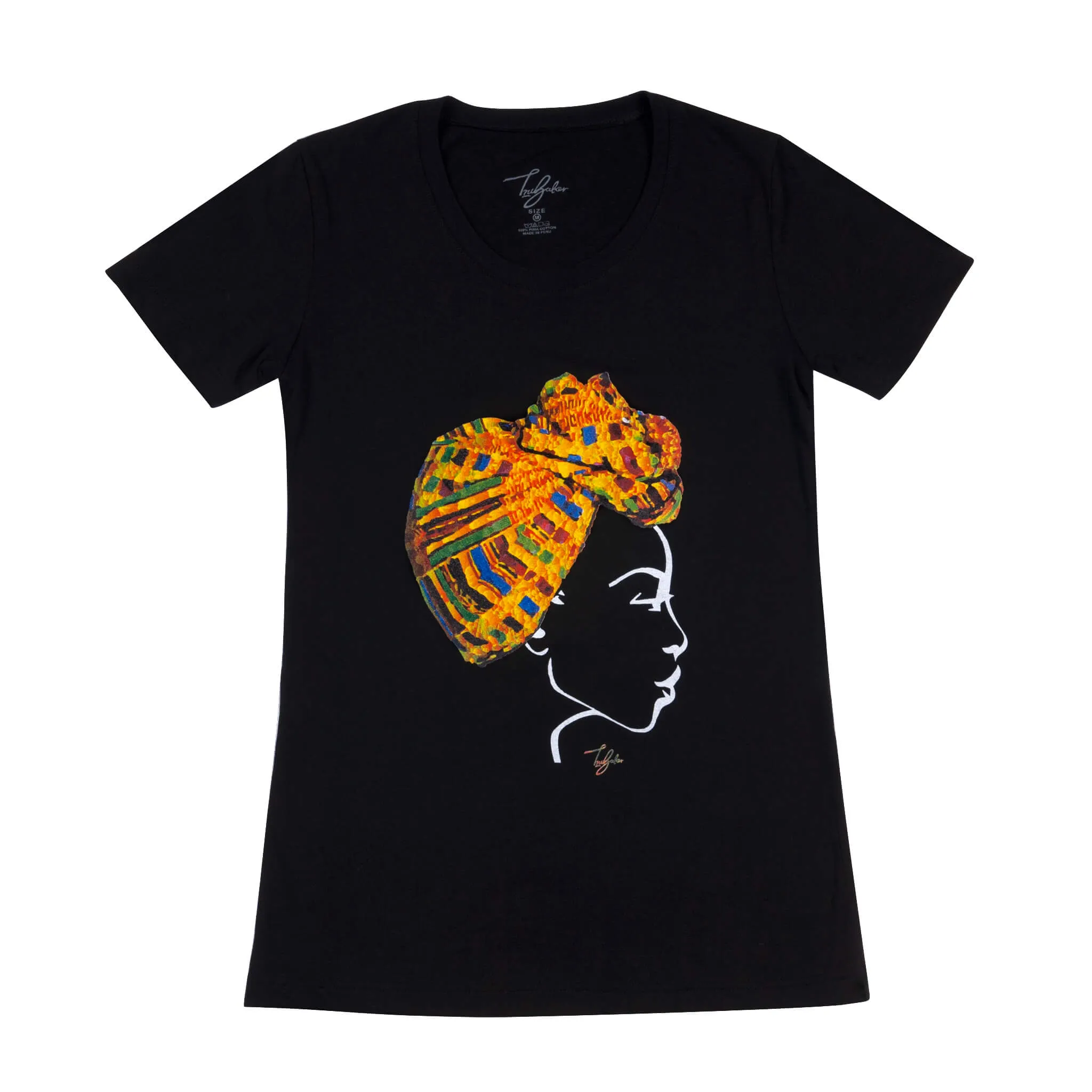MISS AFRICA WITH TRADITIONAL FESTIVAL HEAD WRAP (LADIES SHORT SLEEVE T-SHIRT)