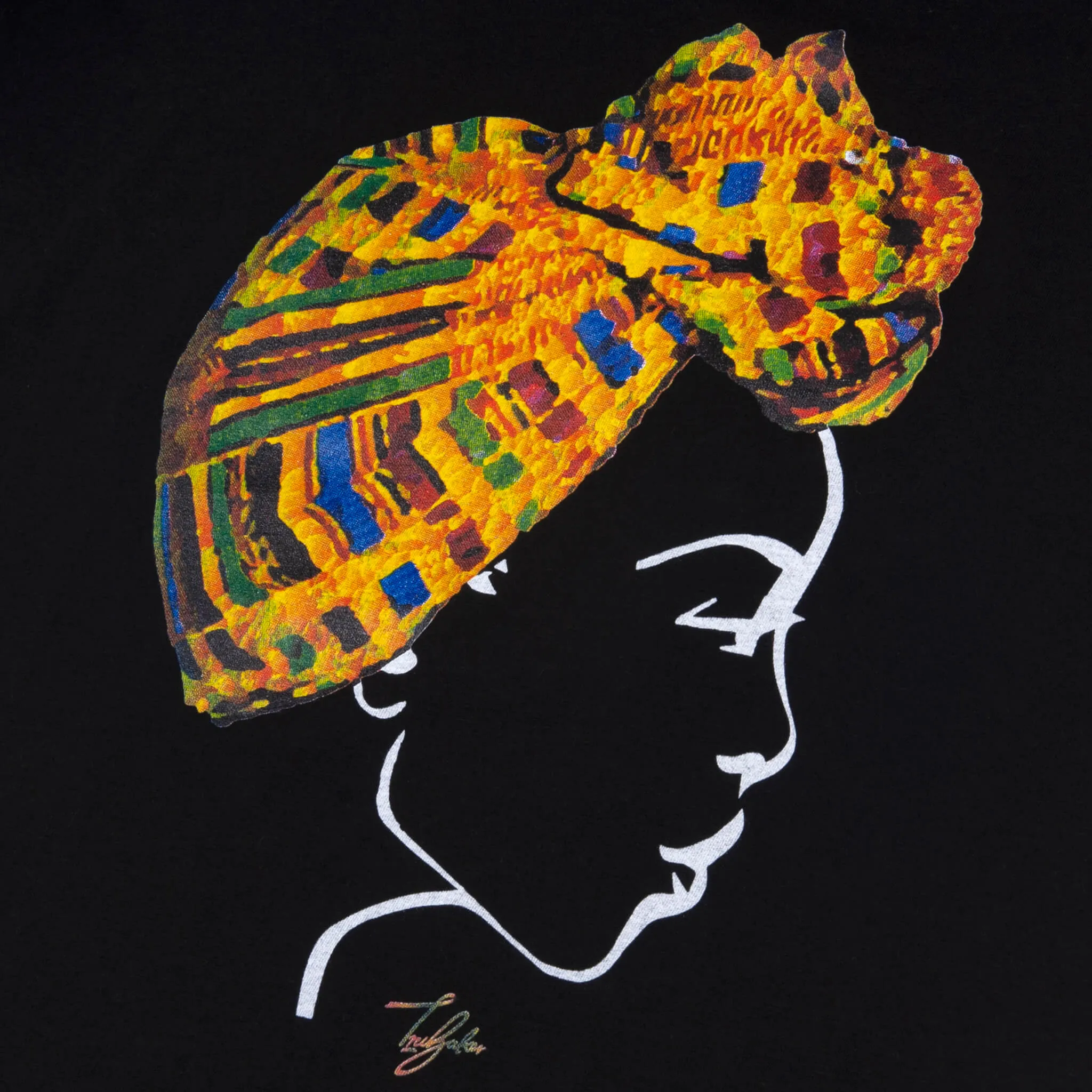 MISS AFRICA WITH TRADITIONAL FESTIVAL HEAD WRAP (LADIES SHORT SLEEVE T-SHIRT)