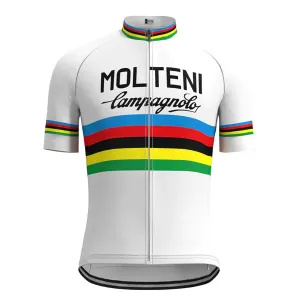 Molteni White Vintage Short Sleeve Cycling Jersey Top