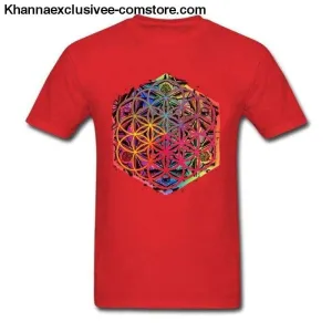 New Sacred Geometry Flower of Life Mandala Men's T-shirt Short Sleeve Unique Top