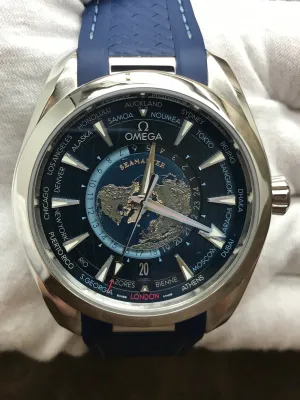 Omega Aqua Terra 150m Worldtimer 220.12.43.22.03.001 Blue Dial Automatic Men's Watch