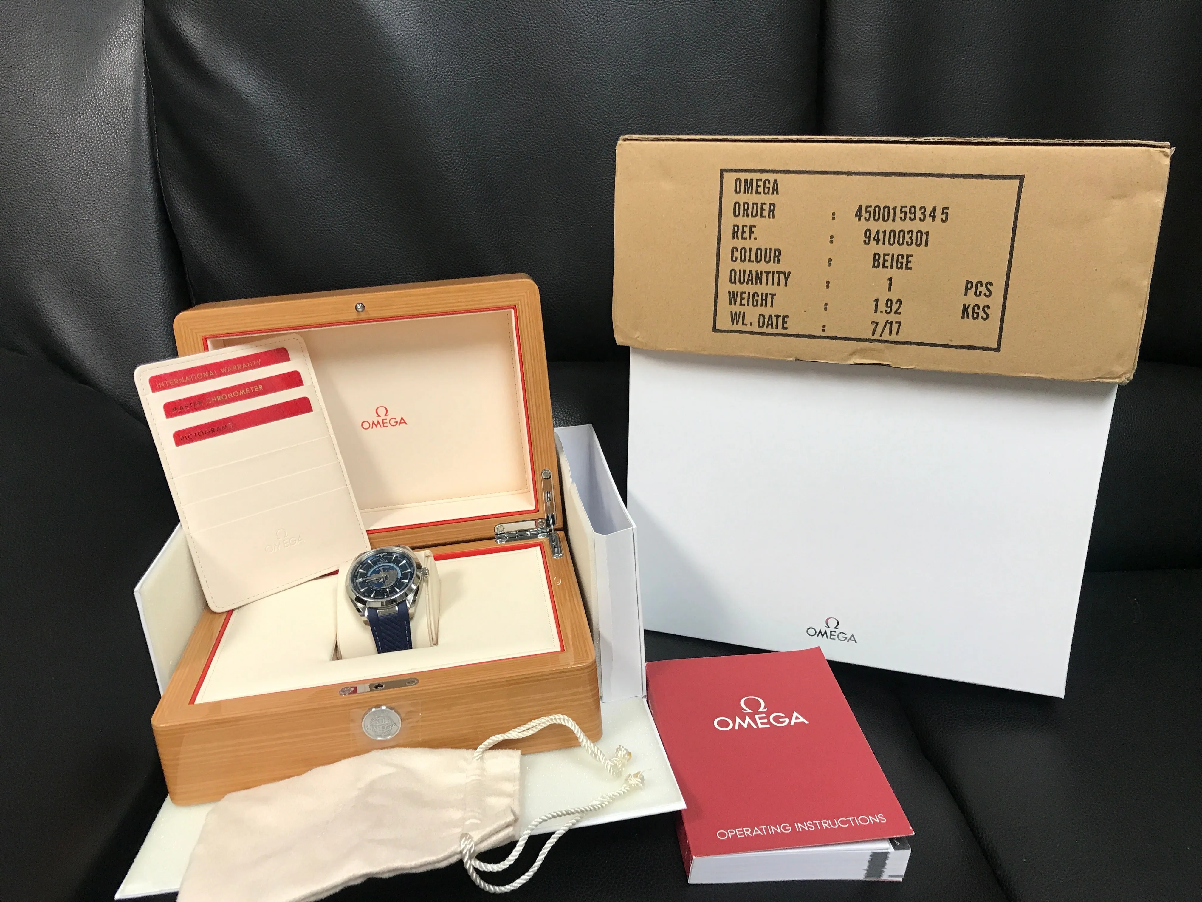 Omega Aqua Terra 150m Worldtimer 220.12.43.22.03.001 Blue Dial Automatic Men's Watch