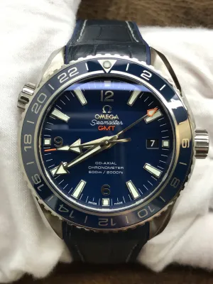 Omega Seamaster Planet Ocean GMT 232.92.44.22.03.001 Blue Dial Automatic Men's Watch