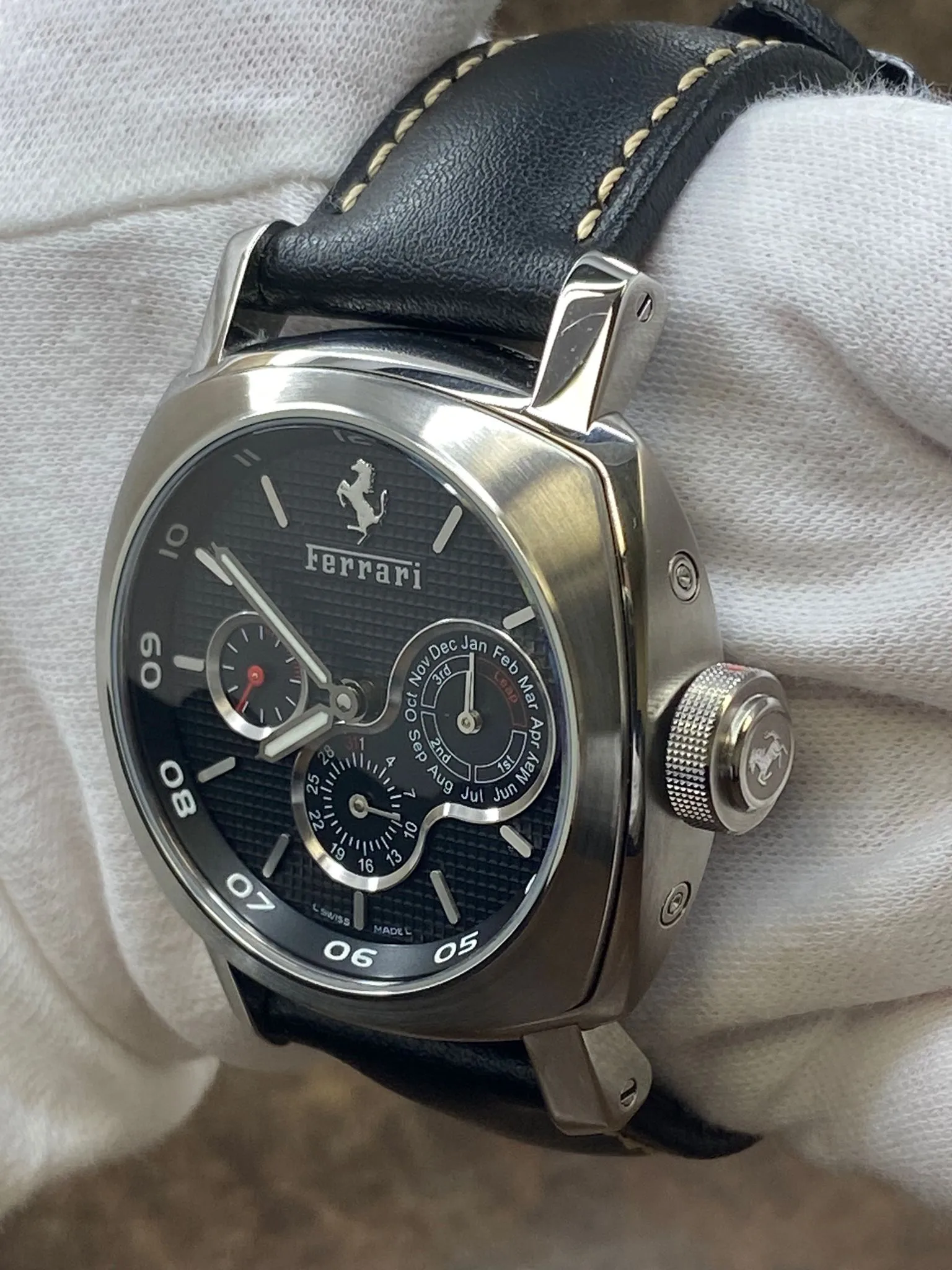 Panerai Ferrari Perpetual Calendar 60th Ann. L.E 247pcs FER00015 Black Dial Automatic Men's Watch
