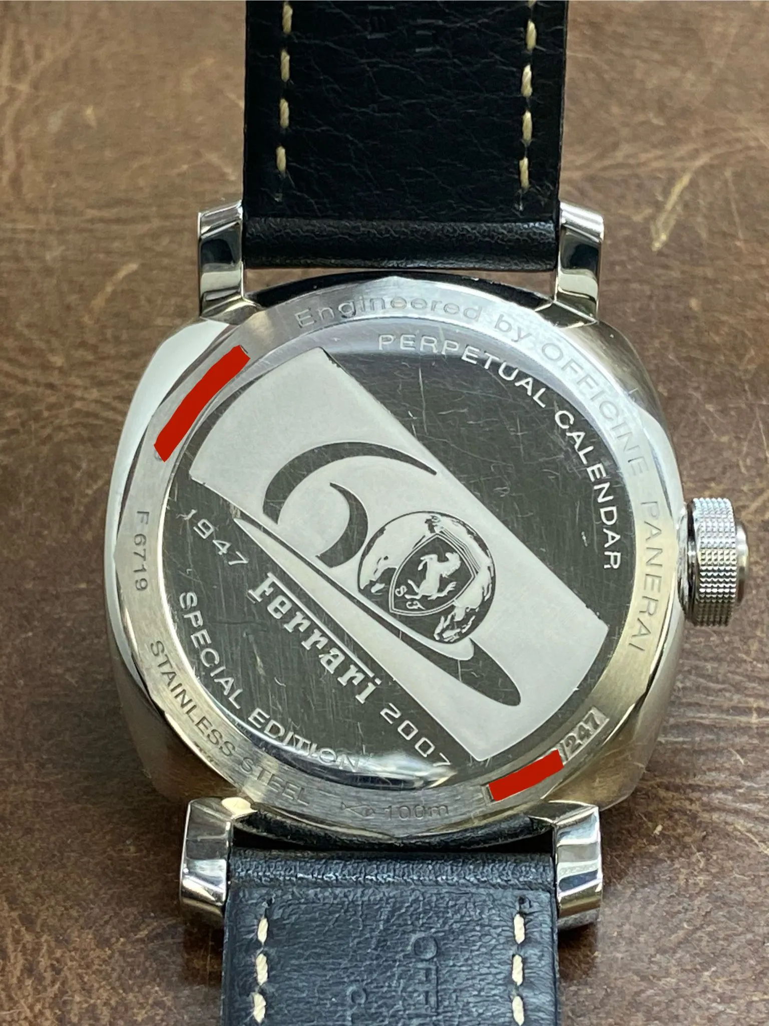 Panerai Ferrari Perpetual Calendar 60th Ann. L.E 247pcs FER00015 Black Dial Automatic Men's Watch