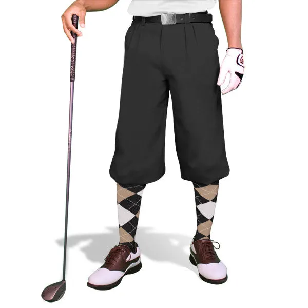 'Par 3' Men’S Plus Fours Golf Knickers | Black
