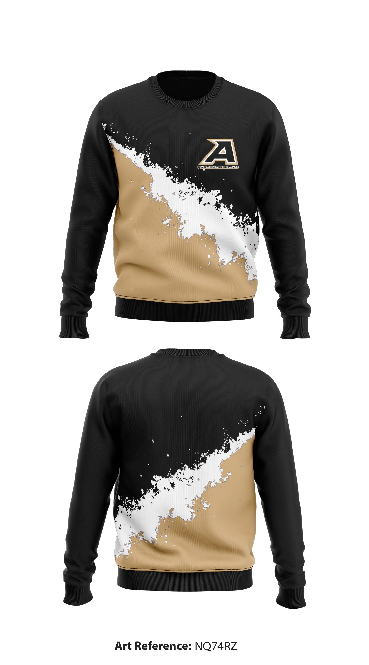 PBYFL Andrews Mustangs Core Men's Crewneck Performance Sweatshirt - Nq74Rz