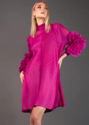 Petal Sleeve Mock Neck Dress