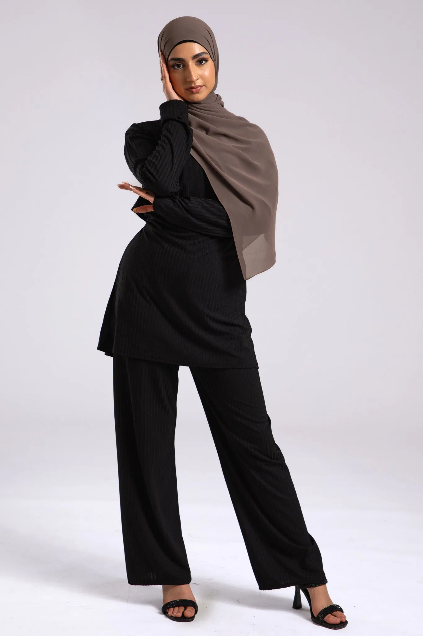 Premium Crepe Chiffon Hijab - Ash Brown