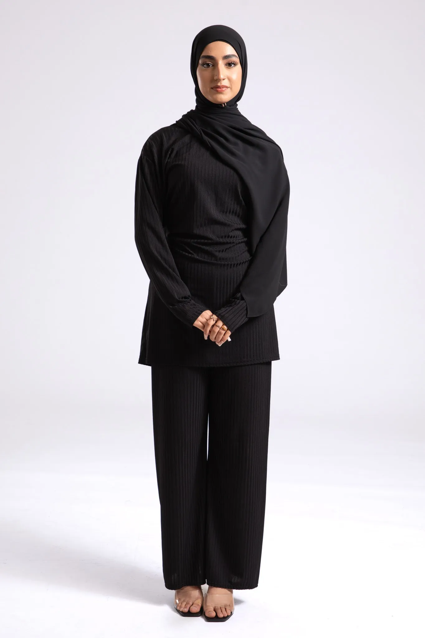 Premium Crepe Chiffon Hijab - Black
