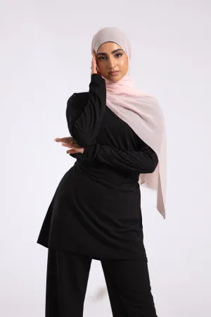 Premium Crepe Chiffon Hijab - Meringue Rosette