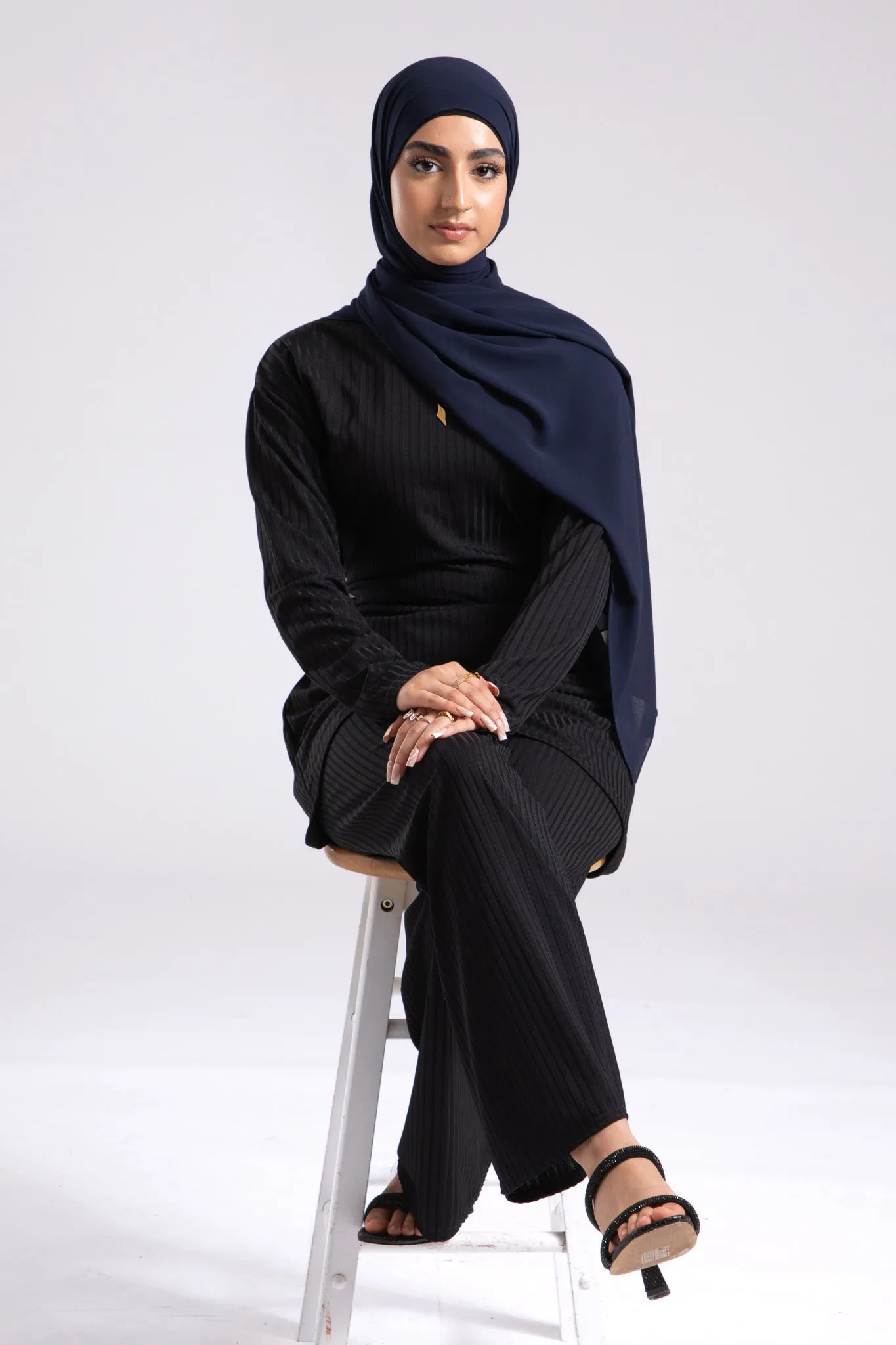 Premium Crepe Chiffon Hijab - Navy