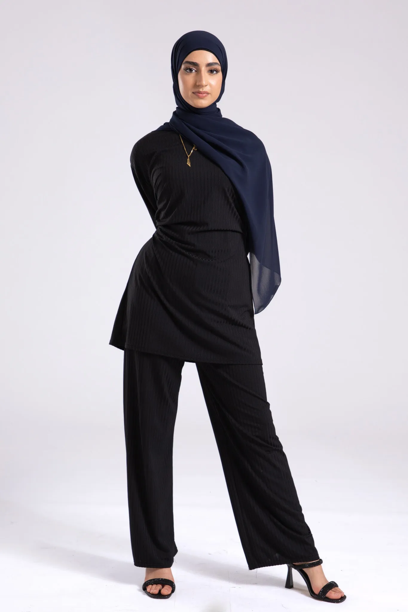 Premium Crepe Chiffon Hijab - Navy