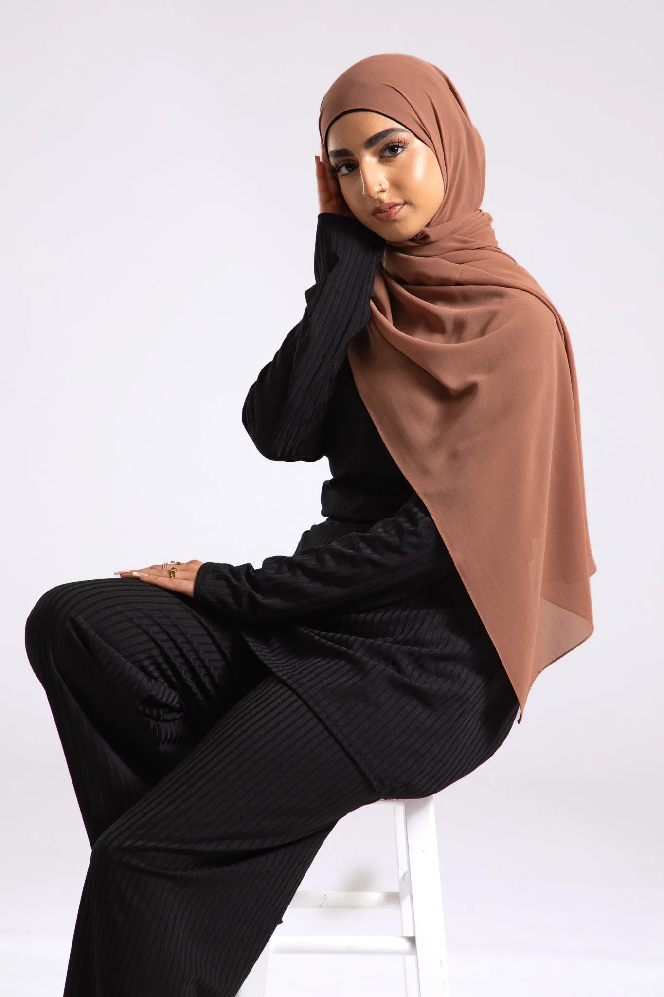 Premium Crepe Chiffon Hijab - Sandalwood