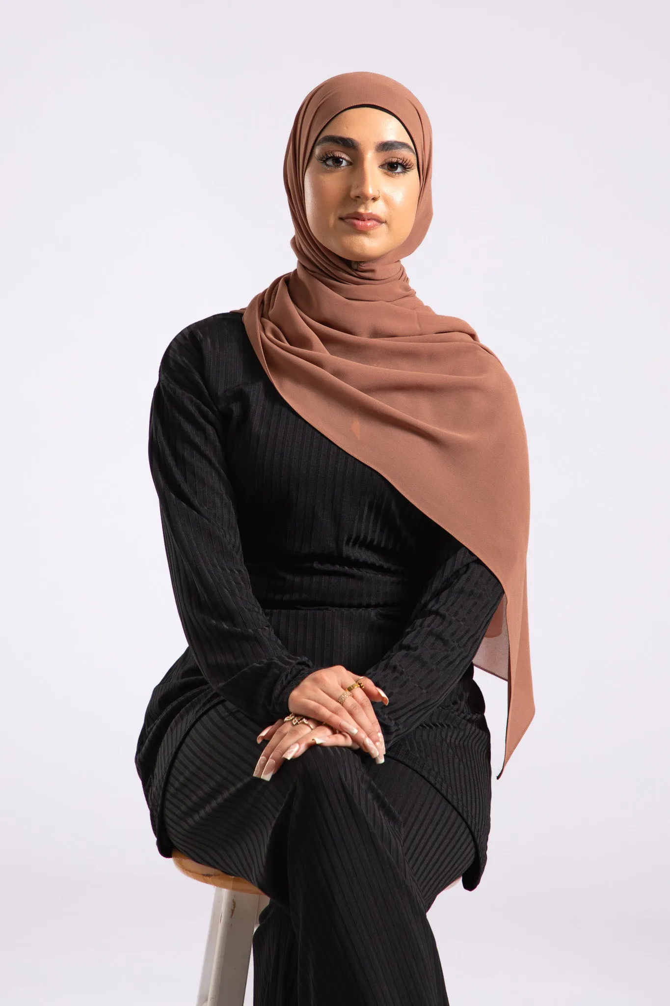 Premium Crepe Chiffon Hijab - Sandalwood