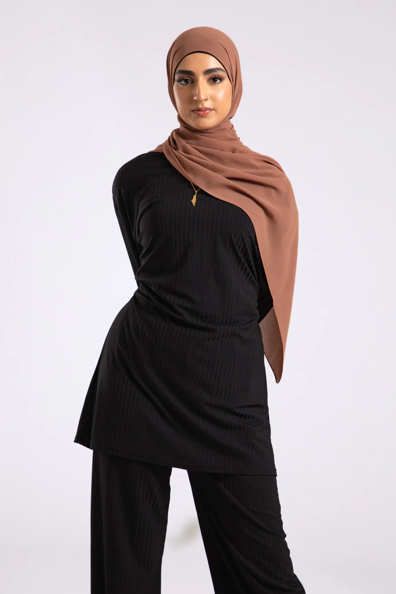 Premium Crepe Chiffon Hijab - Sandalwood