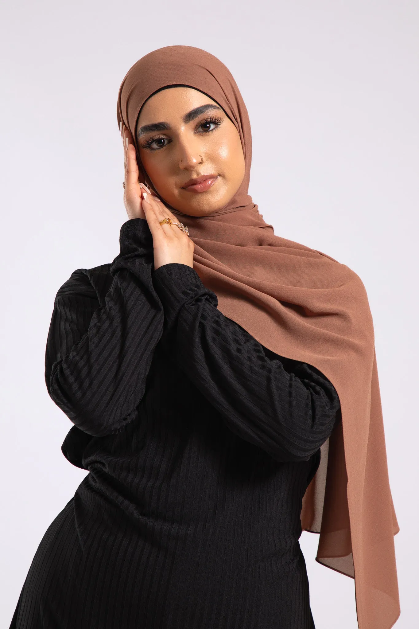 Premium Crepe Chiffon Hijab - Sandalwood