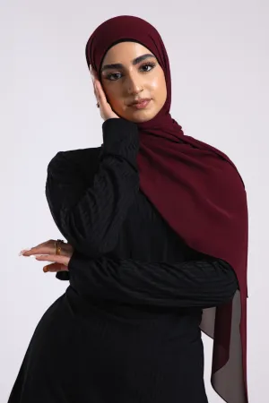 Premium Crepe Chiffon Hijab - Sangria