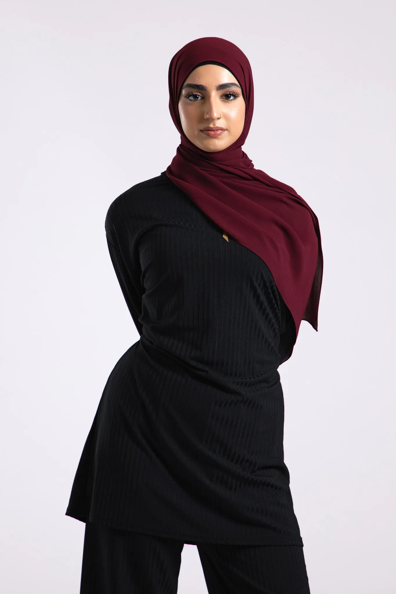 Premium Crepe Chiffon Hijab - Sangria