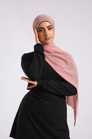 Premium Crepe Chiffon Hijab - Watermelon Blush