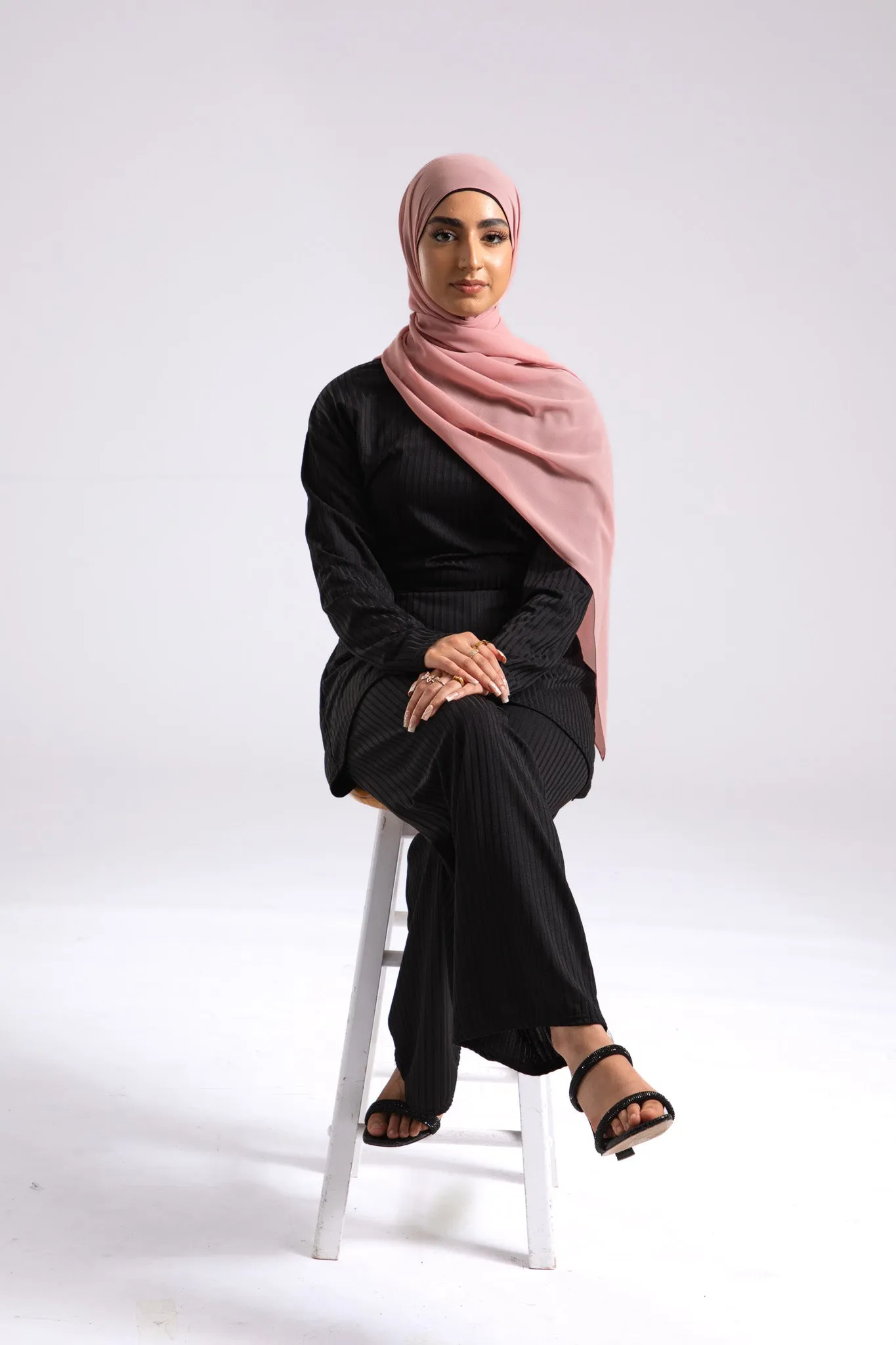 Premium Crepe Chiffon Hijab - Watermelon Blush