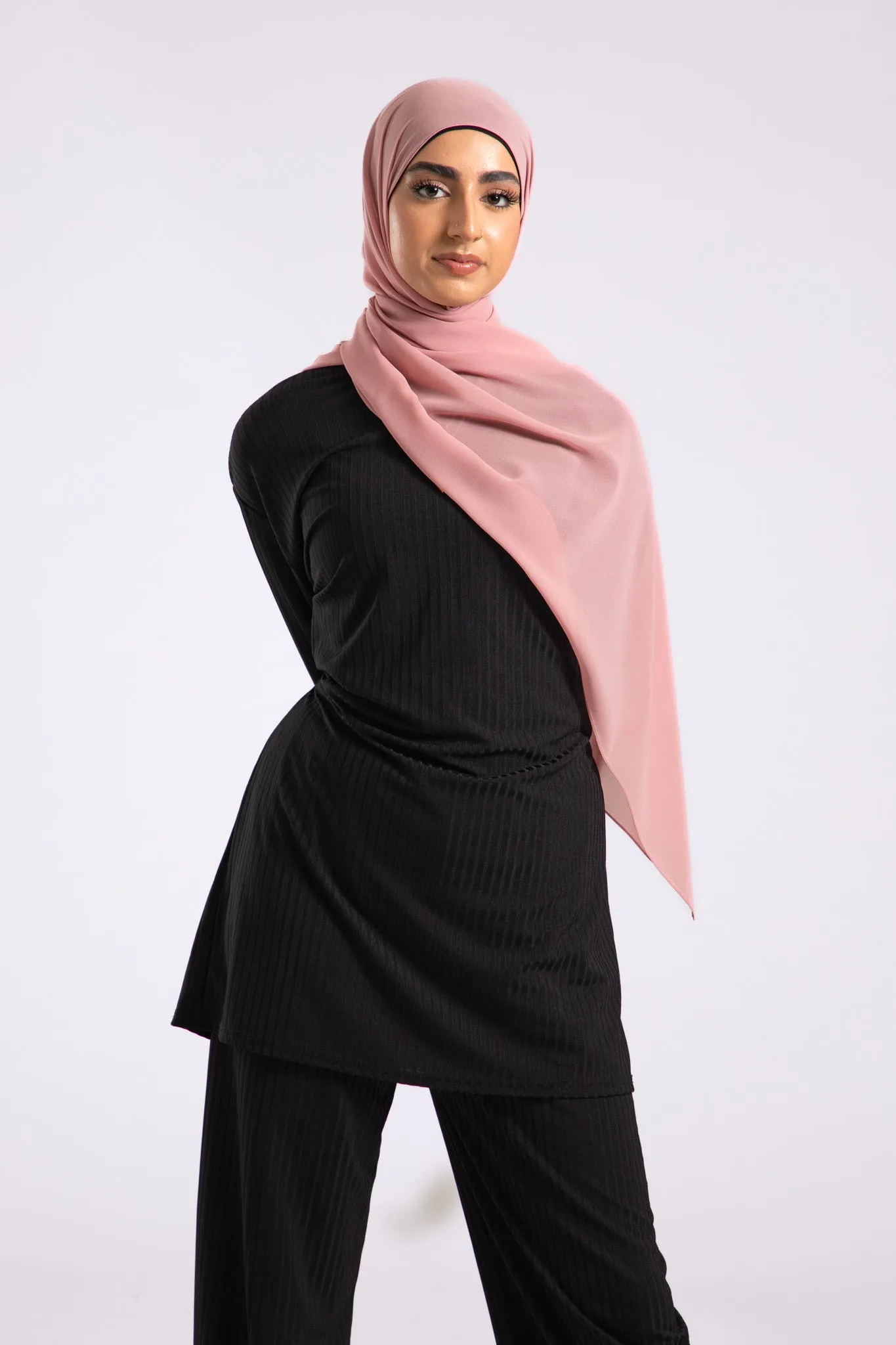Premium Crepe Chiffon Hijab - Watermelon Blush