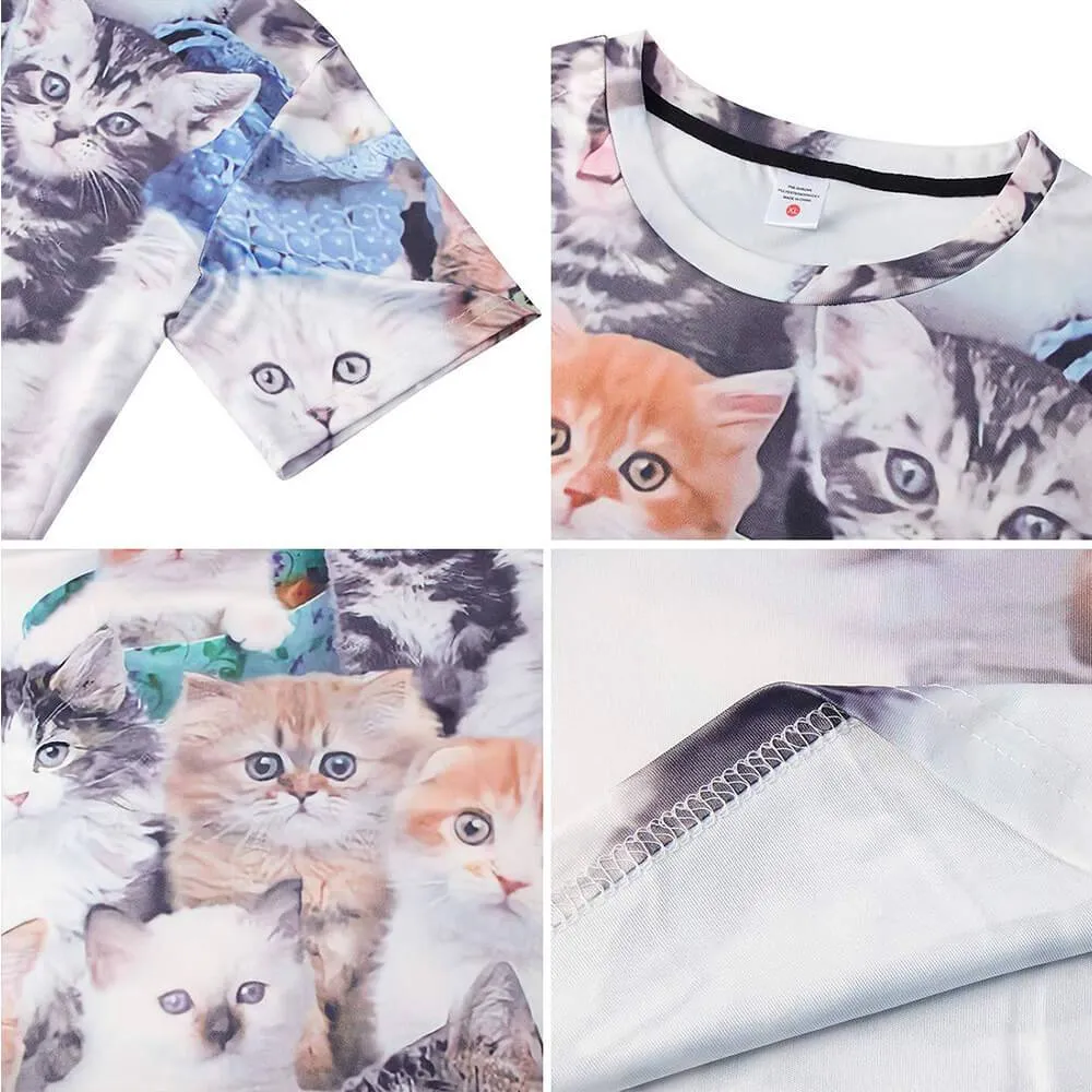 Printed Cats Funny T Shirt