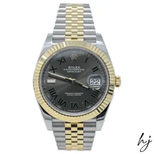 Rolex Men's Datejust 41 18K Yellow Gold & Steel 41mm Wimbledon Dial Watch Reference #: 126333
