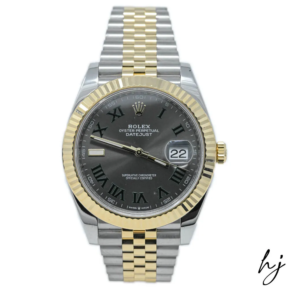 Rolex Men's Datejust 41 18K Yellow Gold & Steel 41mm Wimbledon Dial Watch Reference #: 126333