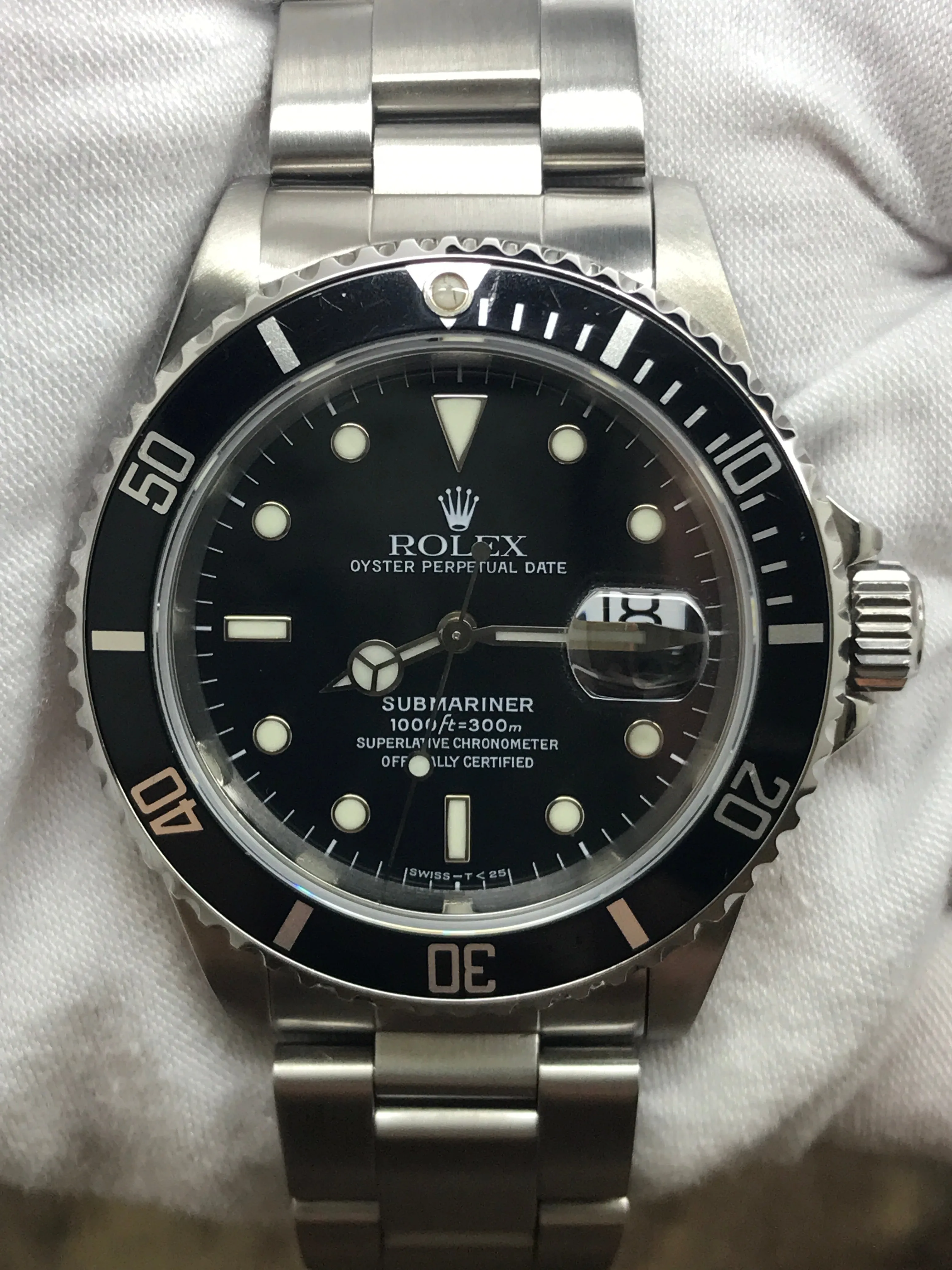 Rolex Submariner Date 16610 Black Dial Automatic Men's Watch