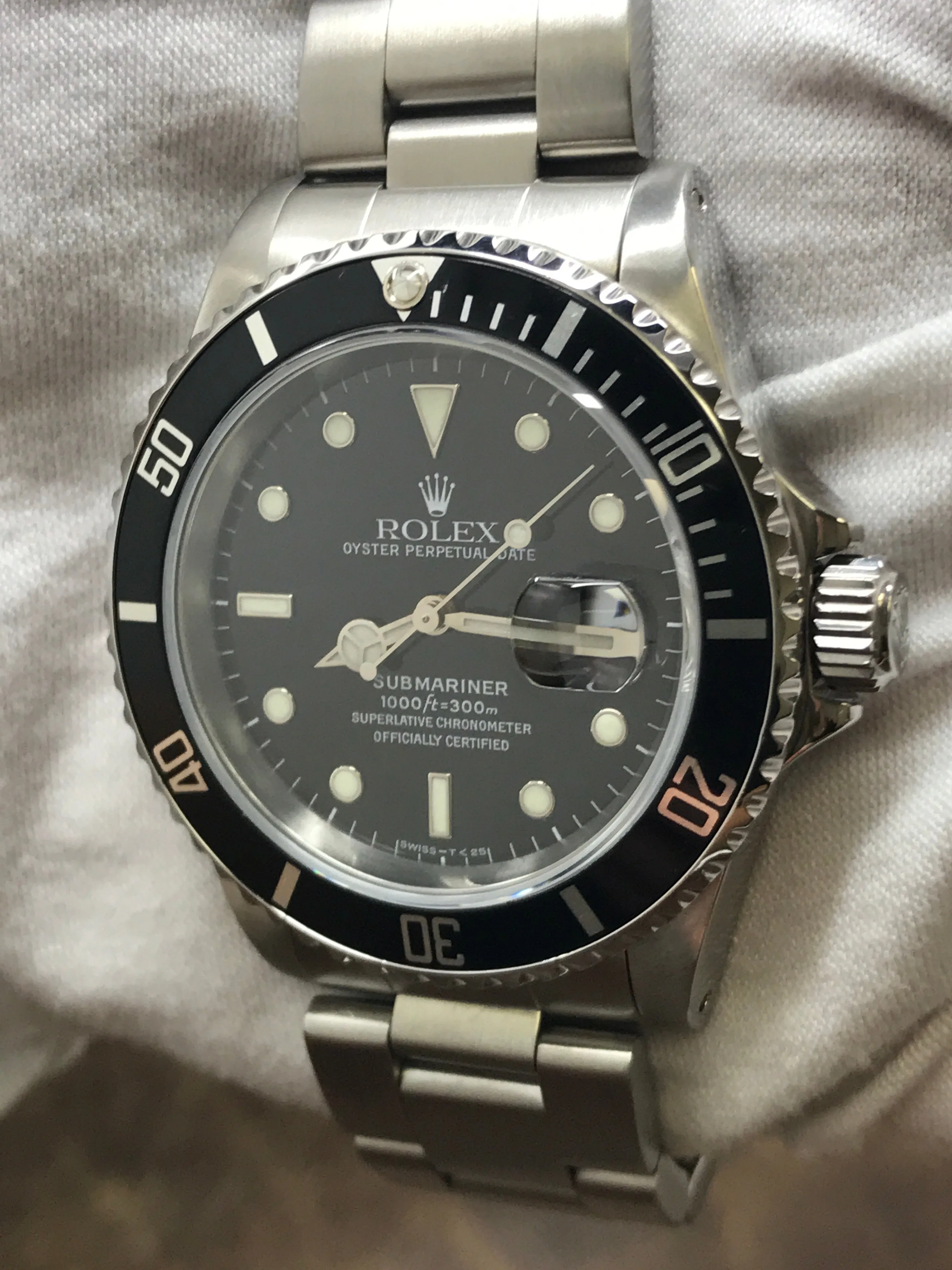 Rolex Submariner Date 16610 Black Dial Automatic Men's Watch