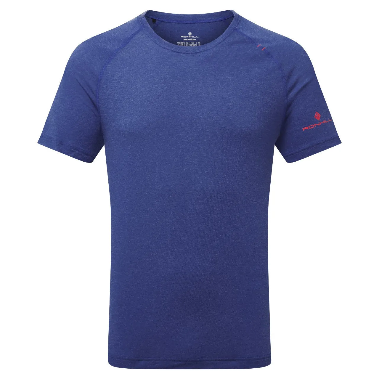 Ronhill Life Tencel Short Sleeve Tee (Mens) - Dark Cobalt Marl/Flame