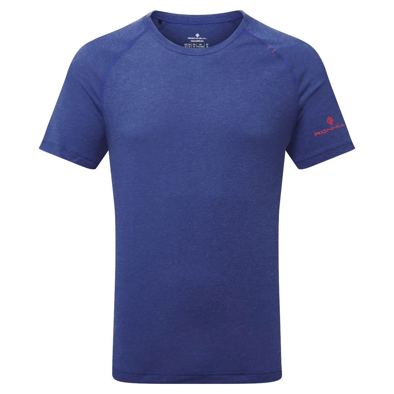 Ronhill Life Tencel Short Sleeve Tee (Mens) - Dark Cobalt Marl/Flame