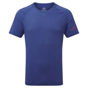 Ronhill Life Tencel Short Sleeve Tee (Mens) - Dark Cobalt Marl/Flame